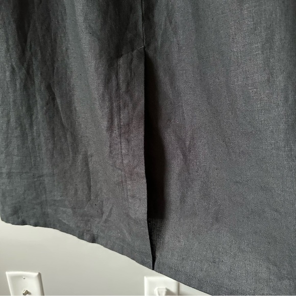 Talbots NWT Vintage Deadstock Irish Linen Long Skirt PL Black Elastic Waist - Picture 11 of 12